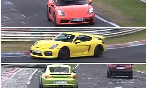 Porsche 718 Cayman Shares Nurburgring with Cayman GT4s, Cayman R In Pure Balance