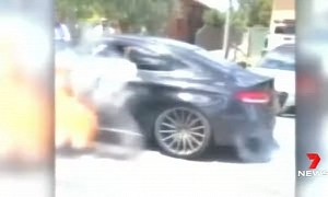 Celebration Burnouts Fail, Cause Mercedes-AMG C63 to Burst Into Flames