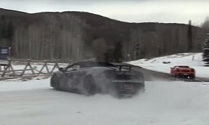 When Lamborghini Gallardos Go Searching for the Snow, the Drifting Spectacle Is Guaranteed
