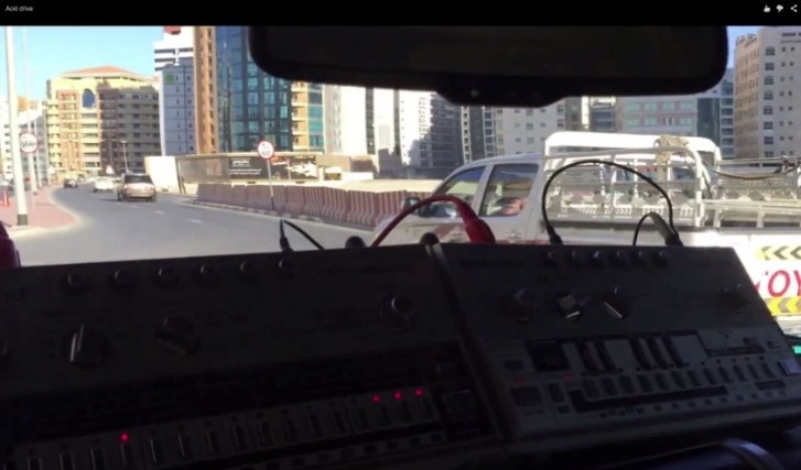 Guy who’s jamming with his mixers, improvising some electronic stuff while driving