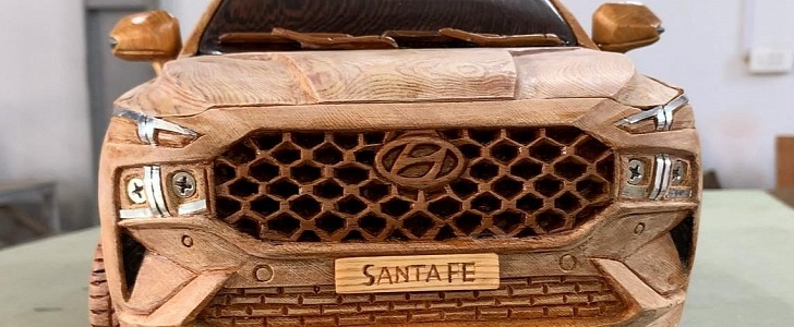 2021 Hyundai Santa Fe Wooden Car Replica