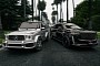 Which Is Cooler: Silver Mercedes-AMG G 63 on 24s or Murdered-Out Escalade on 26s?