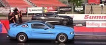 Whipple S197 Mustang Drag Races Roush S550 Mustang, Both Run 9s
