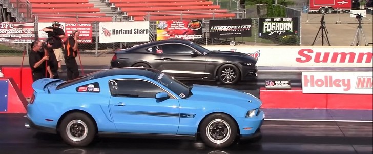 Whipple S197 Mustang Drag Races Roush S550 Mustang