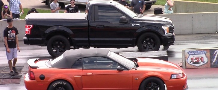 Supercharged 2018 Ford F-150 races two Mustangs and a Nissan GT-R