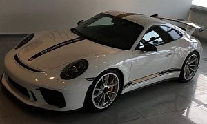 White 2018 Porsche 911 GT3 with Aftermarket Stripes Is Classy