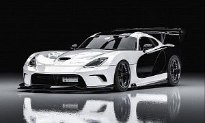 White and Black Widebody Dodge Viper Virtually Gives Out Veilside RX-7 Vibes