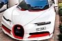 White And Red Bugatti Chiron Shows Amazing Spec in Dubai