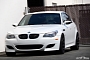 White BMW E60 M5 Receives Spacers and Custom Springs at EAS