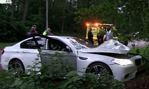 White BMW M5 Crashed in Holland
