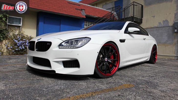 White BMW M6 on Black HRE Wheels