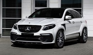 White Mercedes GLE Coupe 63S with Topcar Inferno Kit Has Carbon Details