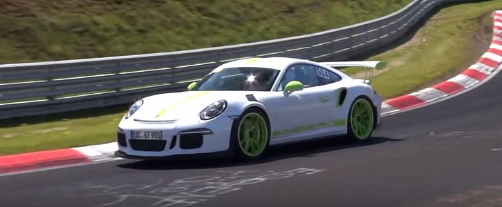 White Porsche 911 GT3 RS with Lime Green Details