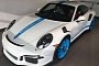 UPDATE: White Porsche 911 GT3 RS with Mexico Blue Wheels and Stripes Is Stunning
