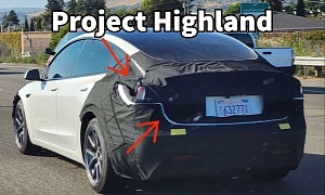 White Tesla Model 3 'Project Highland' Prototype Shows Intriguing New Details
