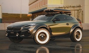 White-Walled BMW “XZ4M” Coupe-SUV Is a Dream of Steelies and Feisty Overlanding