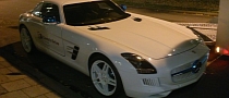 White-Wrapped SLS AMG Electric Drive Caught in Munich