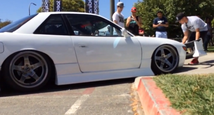 Strap-on bumper on Nissan Silvia