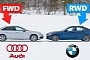 Who's Best in the Snow? RWD BMW v FWD Audi Drag Race – Surprisingly, It's the Fun One