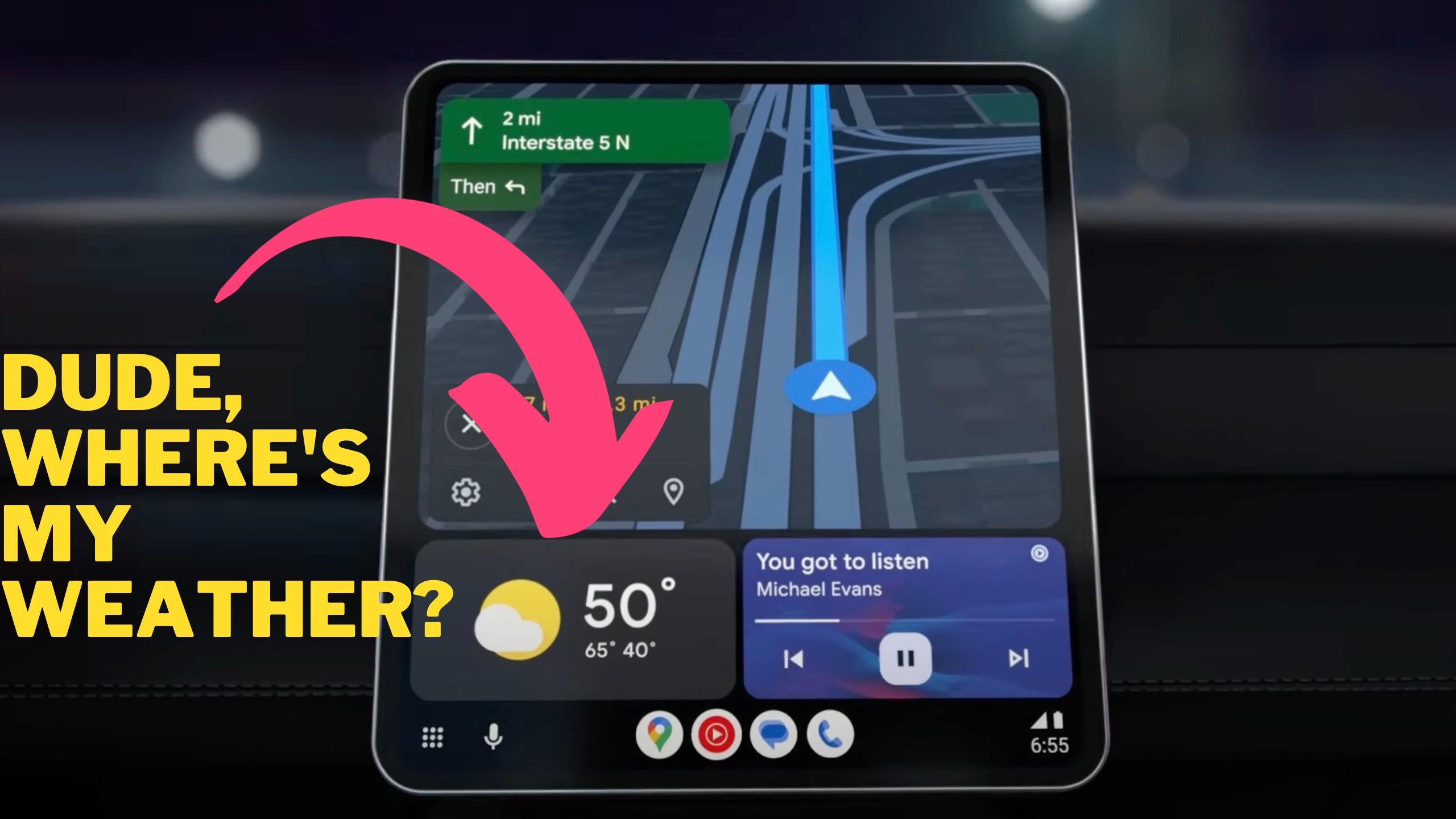 Why a top feature is not available on Android Auto Coolwalk