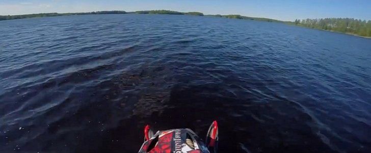Antti Leppänen riding his sled on Finnish lakes