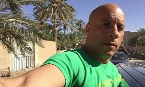 Why Is Vin Diesel Hanging on the Door Window of a Car in Morocco?
