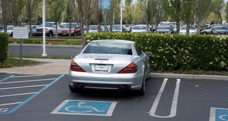 The usual parking job in a handicap spot