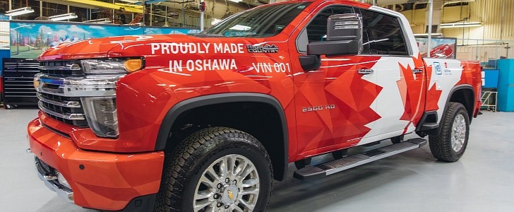 Chevrolet Silverado HD being built at the GM Oshawa plant in Ontario