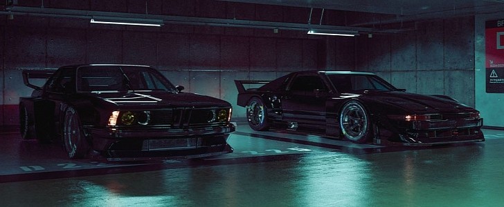 Widebody BMW 635 CSi and Slammed Toyota A70 rendering by walter_kim_213