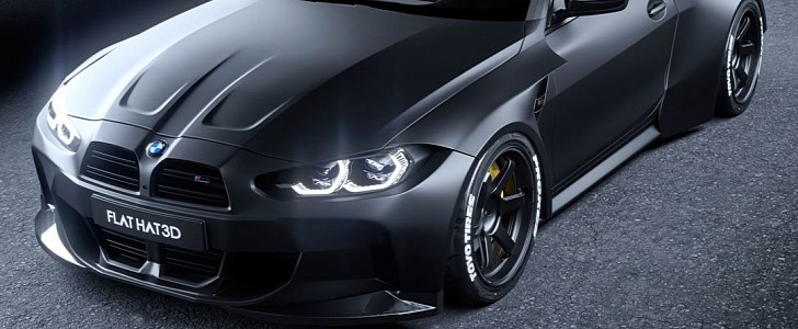 Widebody 2021 BMW M4 Coupe Looks Like a Perfect Street Drifter