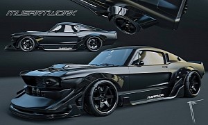 Widebody '67 Ford Mustang Flaunts “Subtle Aggression” When Satin and Glossy Black