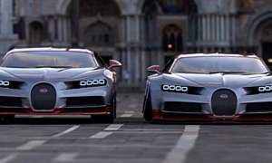 Widebody Bugatti Chiron Gets Stanced in Aftermarket Rendering