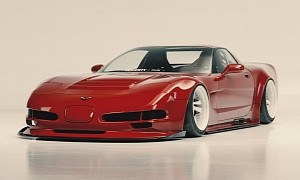 Widebody C5 Corvette With an Overhang Drag Wing, Gets Inspiration From the C5-R
