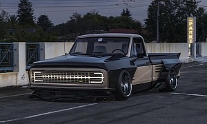 Widebody Chevrolet C10 Restomod Rendered With Slammed Looks, Quad Pipes