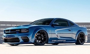 Widebody Dodge Charger Hellcat Reimagined With Two Doors, '60s Styling Cues