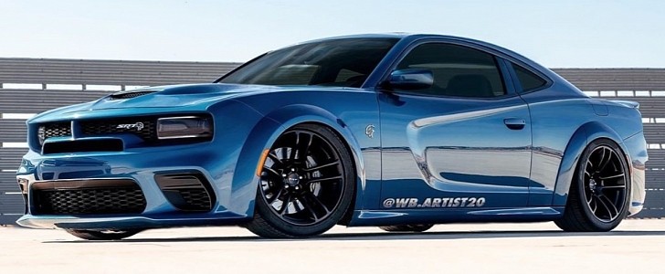 Widebody Dodge Charger Coupe rendering by wb.artist20