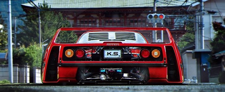 Widebody Ferrari F40 rendering