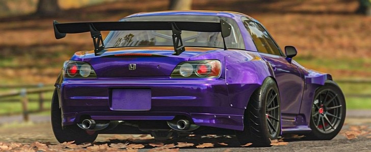 Widebody Honda S00 Looking Awesome With Forza S Purple Paint Theme Autoevolution