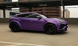 Widebody Lamborghini Urus Dressed in Satin Metallic Purple Looks Like a Moby Grape SUV