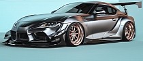 Widebody “Liquid Metal” Toyota GR Supra Looks CGI Ready for Nissan Z Terminators