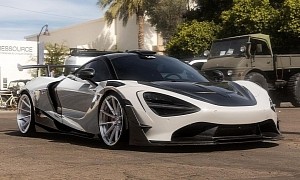 Widebody McLaren 720s Looks Out of This World on Gloss Brushed Monoblock Wheels