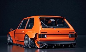 Widebody Mk1 Golf Looks Better Than the Rallye, Is Joined by a T3 Transporter