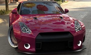 Widebody Nissan GT-R Looks Extra Thick, Has "Faux Turbofan" Wheels