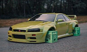 Widebody Nissan Skyline GT-R Rides on Hilarious Milk Crate-Inspired Rotiforms