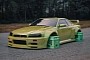 Widebody Nissan Skyline GT-R Rides on Hilarious Milk Crate-Inspired Rotiforms