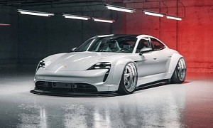 Widebody Porsche Taycan "Big White" Rendering Looks Like an NFT Dream