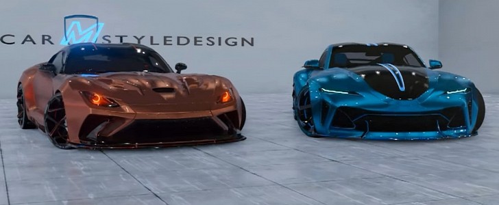 Toyota Supra GR Sport and Dodge Viper rendering by carmstyledesign