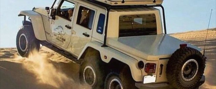 Wild Boar Jeep Wrangler 6x6 Has Guns and a Matching Trailer 
