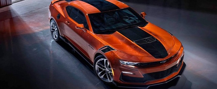 2022 Chevrolet Camaro painted in Vivid Orange Metallic