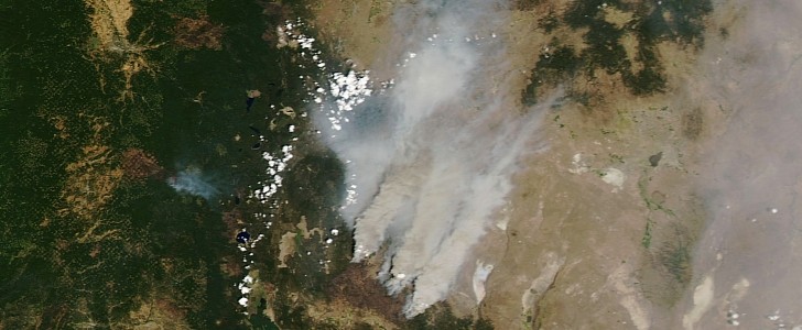 The Oregon Bootleg fire captured by NASA’s Aqua satellite